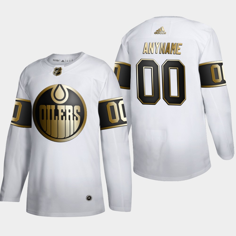 Edmonton Oilers Custom Men Adidas White Golden Edition Limited Stitched NHL Jersey